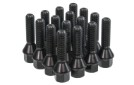 16 x S2 / S3 Black Wheel Bolts 35mm Thread Image