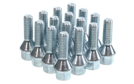 16 x S2 / S3 Silver Wheel Bolts 32mm Thread Image